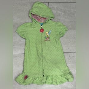 Vintage Green Tinker Bell Hooded Dress Size 5